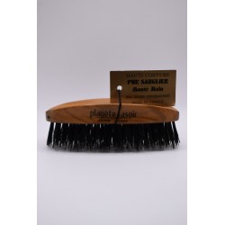 Brosse à barbe Ovale Planète rasoir Olivier 4 rangs montée main.