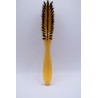 Brosse à barbe "Planète Rasoir" plexi ambré, 3 rangs, montée main.