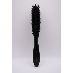 Brosse à barbe "Planète Rasoir" plexi noire, 3 rangs, montée main